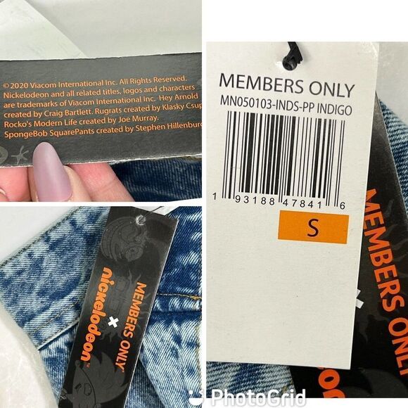 Members Only x Sponge Bob Trucker Denim Jean Jacket X Nickelodeon Size Small New - Picture 5 of 12